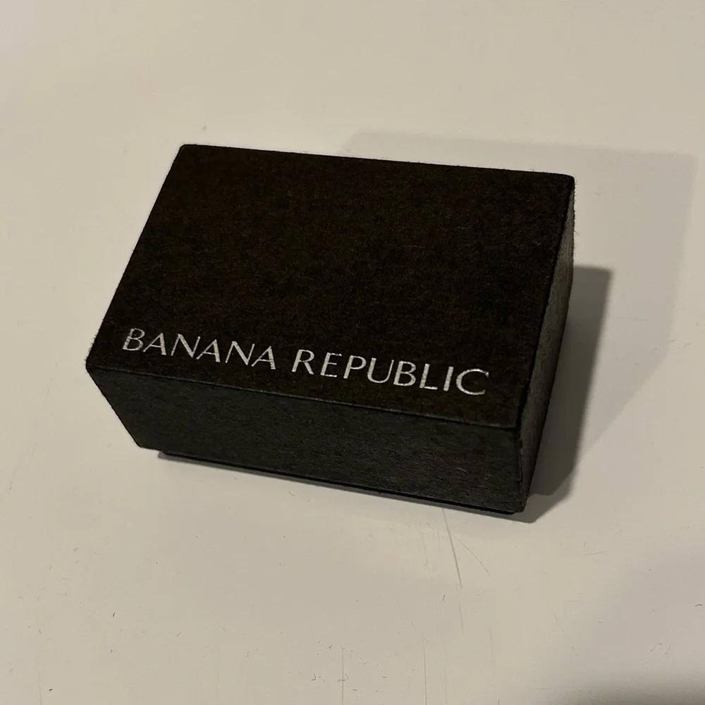 Banana Republic Silver Tone Polar Blue Domed Enamel Cuff Links - Picture 4 of 6